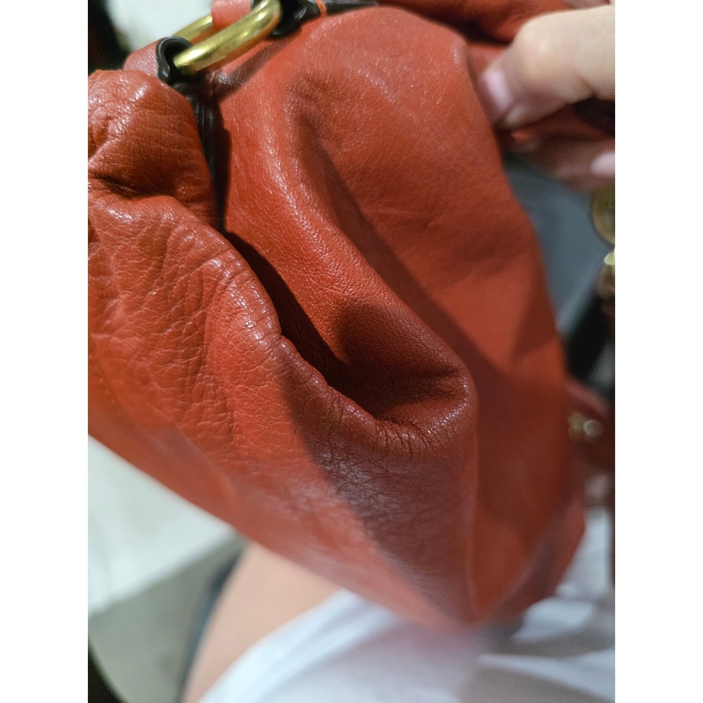 Coach Ashley Hobo Bag Women Medium Burnt Orange Good Leather Pleated F19761 - Picture 9 of 13